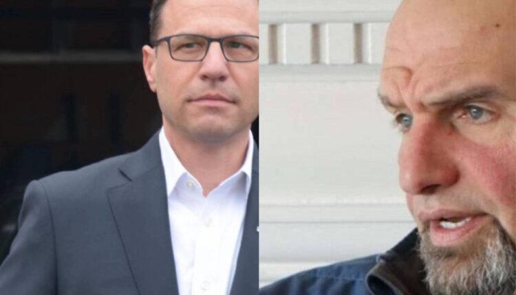 Democratic gubernatorial nominee Josh Shapiro (L) and Democratic U.S. Senate nominee John Fetterman (R) 