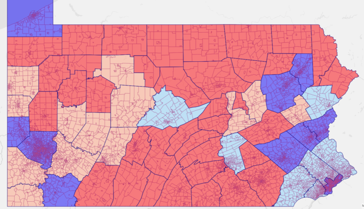 Key: Blue - Democratic in both November 1998 and July 2022. Light Sky Blue - Republican in November 1998 and Democratic in July 2022. Light Salmon - Democratic in November 1998 and Republican in July 2022. Red - Republican in both November 1998 and July 2022.